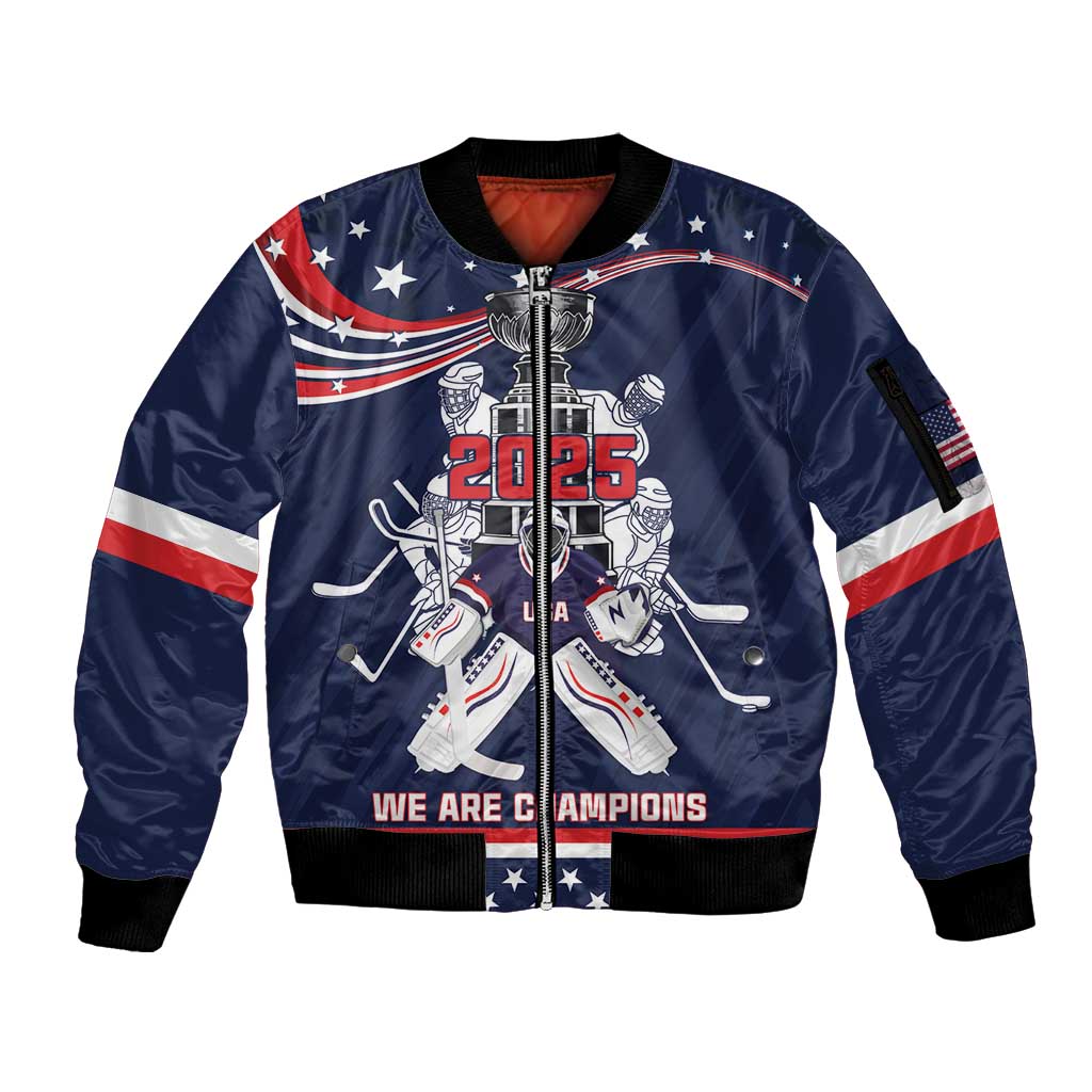 United States Ice Hockey Sleeve Zip Bomber Jacket USA We Are Champions 2025