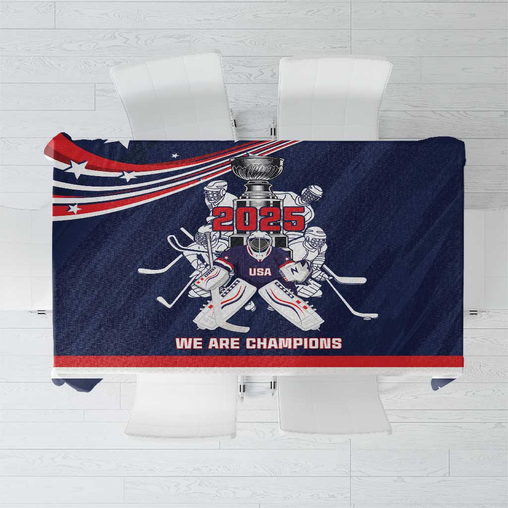 United States Ice Hockey Tablecloth USA We Are Champions 2025