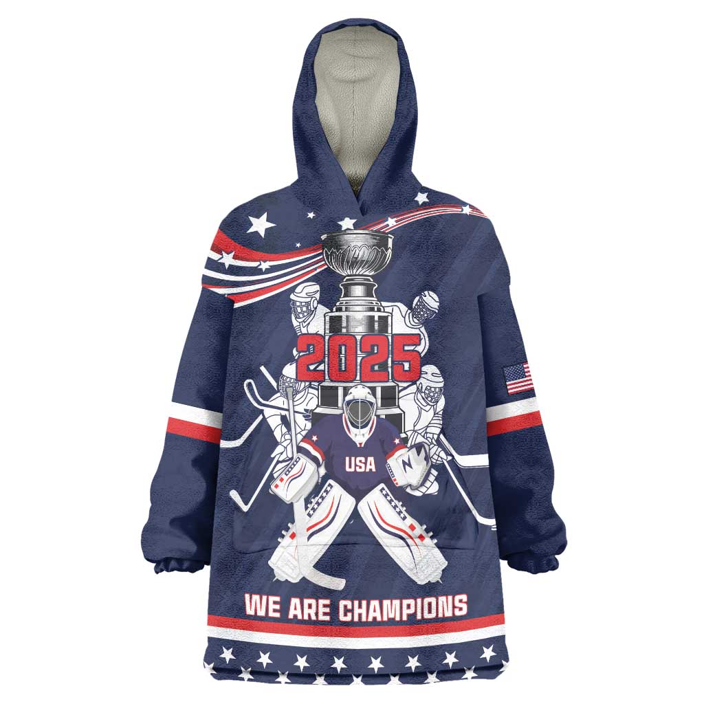 United States Ice Hockey Wearable Blanket Hoodie USA We Are Champions 2025