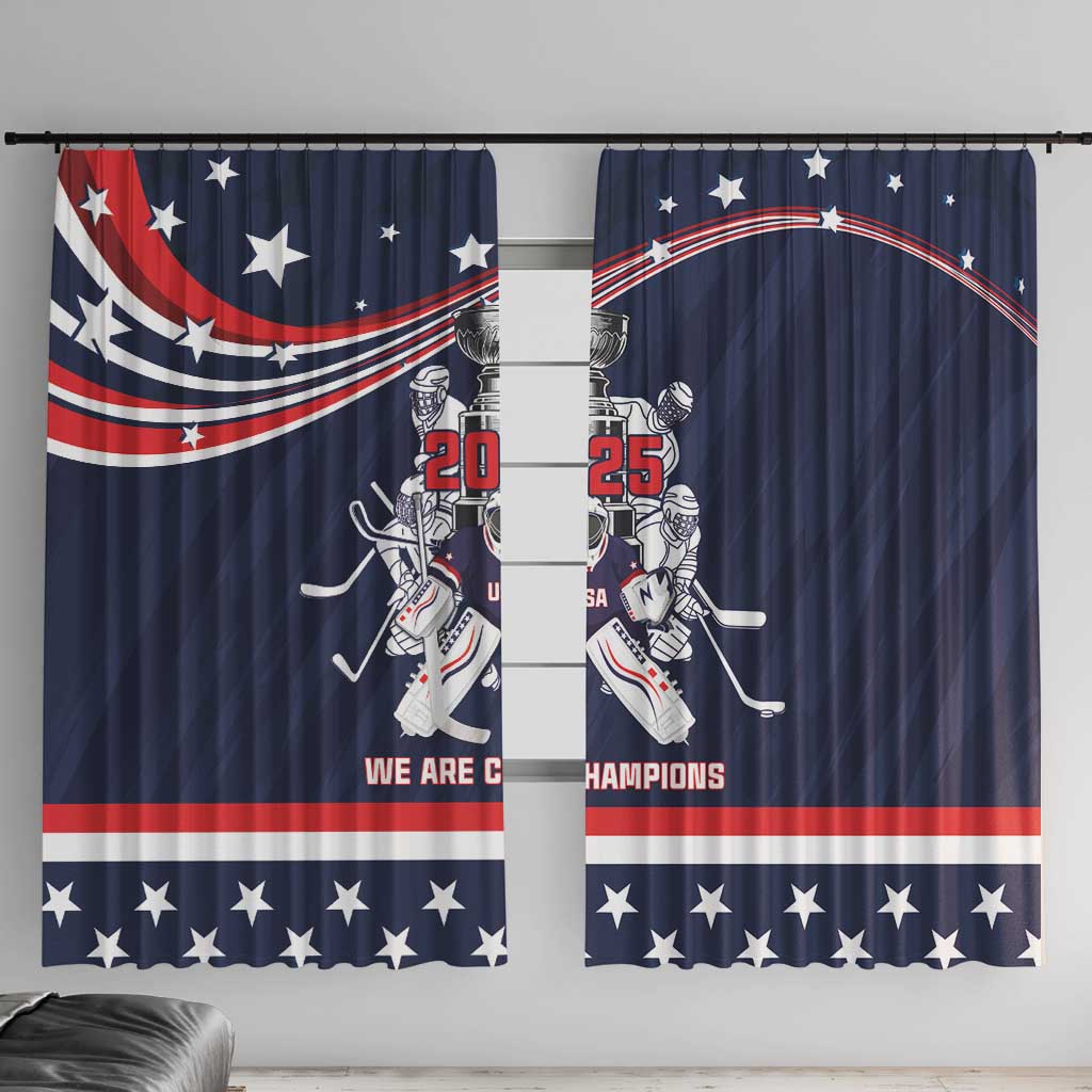 United States Ice Hockey Window Curtain USA We Are Champions 2025