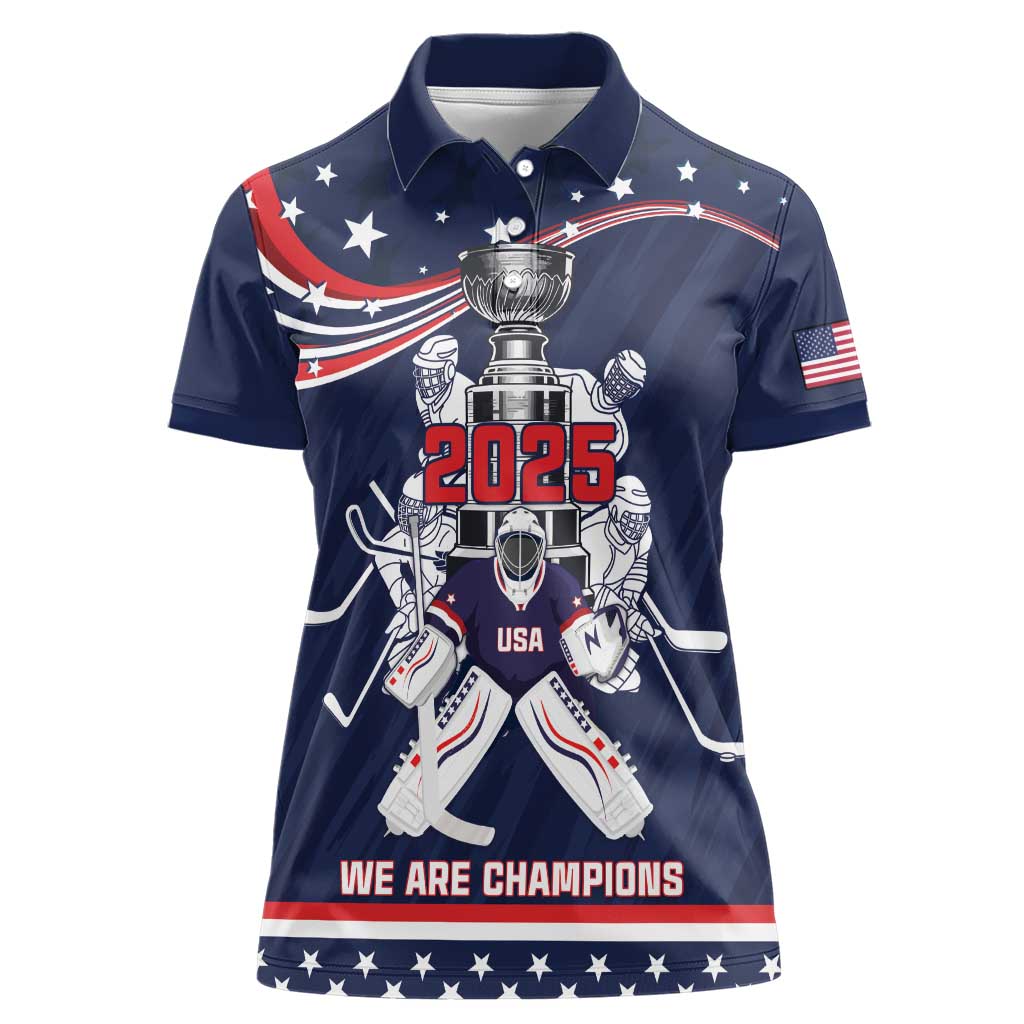 United States Ice Hockey Women Polo Shirt USA We Are Champions 2025