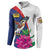 Furstentum Liechtenstein Button Sweatshirt Kestrel With Alpine Rose Flower