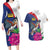 Furstentum Liechtenstein Couples Matching Long Sleeve Bodycon Dress and Hawaiian Shirt Kestrel With Alpine Rose Flower