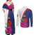 Furstentum Liechtenstein Couples Matching Off Shoulder Maxi Dress and Long Sleeve Button Shirt Kestrel With Alpine Rose Flower