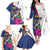 Furstentum Liechtenstein Family Matching Off The Shoulder Long Sleeve Dress and Hawaiian Shirt Kestrel With Alpine Rose Flower