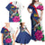 Furstentum Liechtenstein Family Matching Off Shoulder Maxi Dress and Hawaiian Shirt Kestrel With Alpine Rose Flower