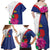 Furstentum Liechtenstein Family Matching Off Shoulder Maxi Dress and Hawaiian Shirt Kestrel With Alpine Rose Flower