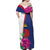 Furstentum Liechtenstein Family Matching Off Shoulder Maxi Dress and Hawaiian Shirt Kestrel With Alpine Rose Flower