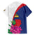 Furstentum Liechtenstein Family Matching Off Shoulder Short Dress and Hawaiian Shirt Kestrel With Alpine Rose Flower