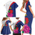 Furstentum Liechtenstein Family Matching Short Sleeve Bodycon Dress and Hawaiian Shirt Kestrel With Alpine Rose Flower