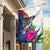 Furstentum Liechtenstein Garden Flag Kestrel With Alpine Rose Flower