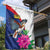 Furstentum Liechtenstein Garden Flag Kestrel With Alpine Rose Flower