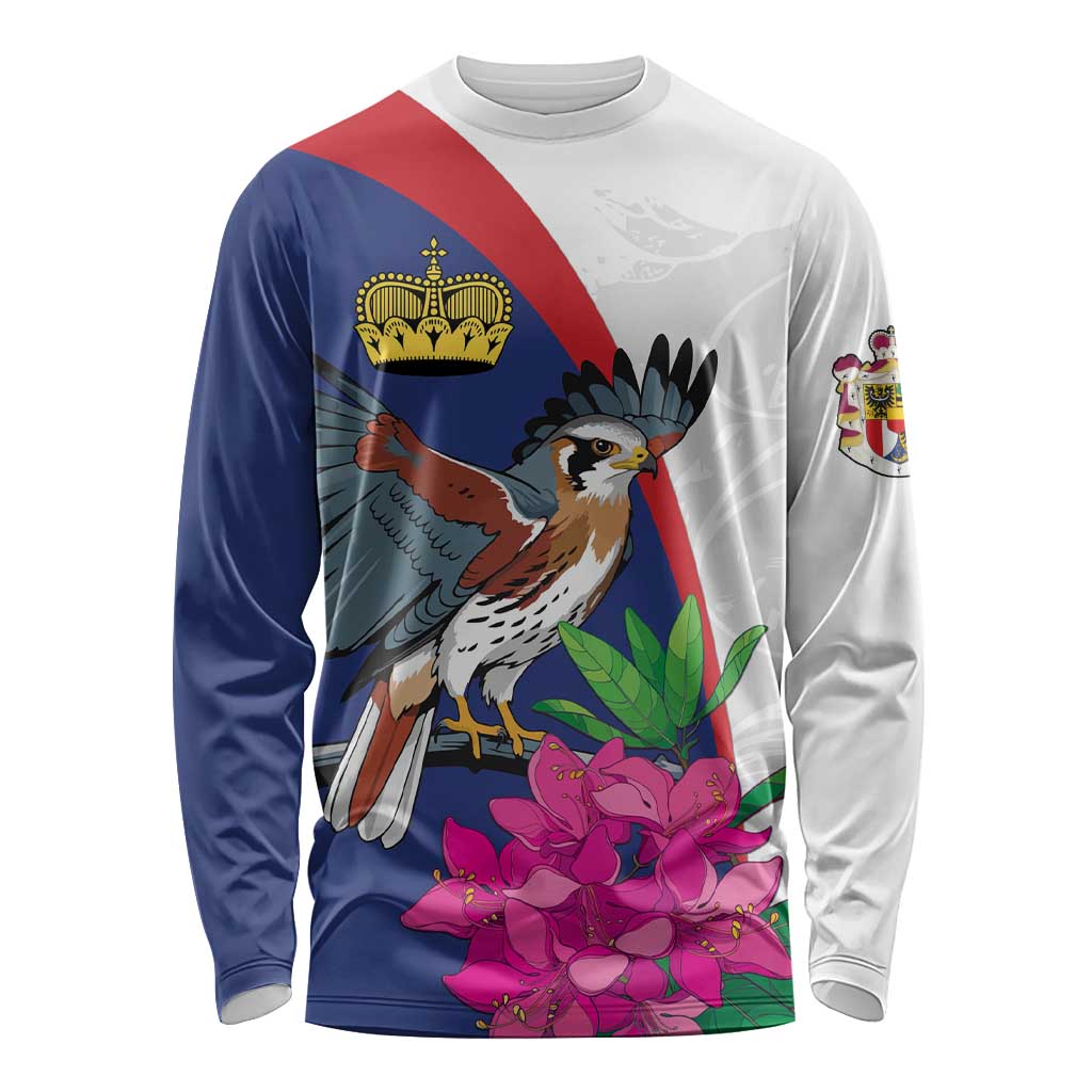 Furstentum Liechtenstein Long Sleeve Shirt Kestrel With Alpine Rose Flower