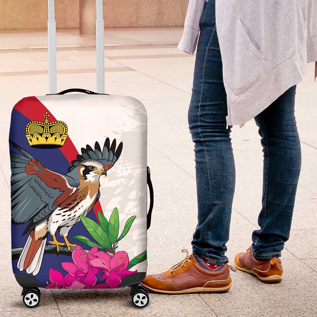 Furstentum Liechtenstein Luggage Cover Kestrel With Alpine Rose Flower