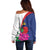 Furstentum Liechtenstein Off Shoulder Sweater Kestrel With Alpine Rose Flower