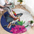 Furstentum Liechtenstein Round Carpet Kestrel With Alpine Rose Flower