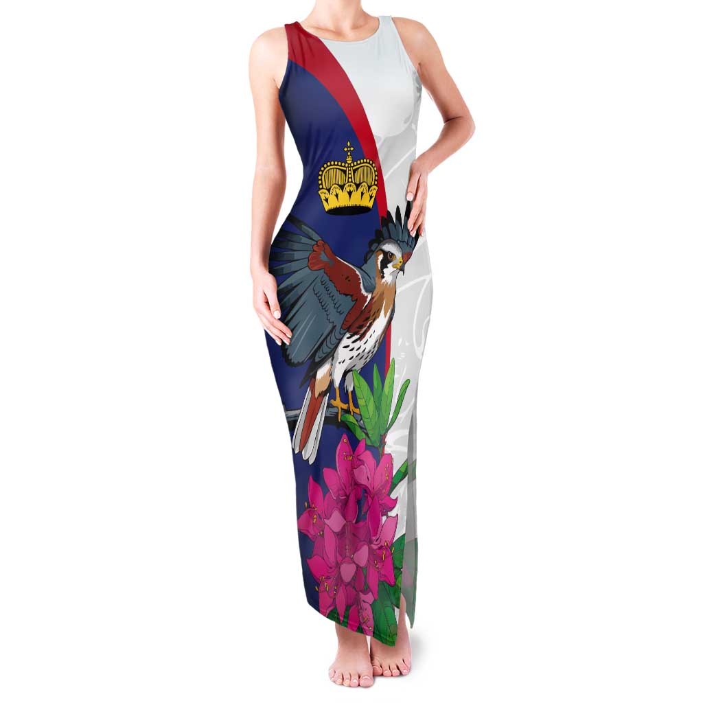 Furstentum Liechtenstein Tank Maxi Dress Kestrel With Alpine Rose Flower