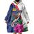 Furstentum Liechtenstein Wearable Blanket Hoodie Kestrel With Alpine Rose Flower