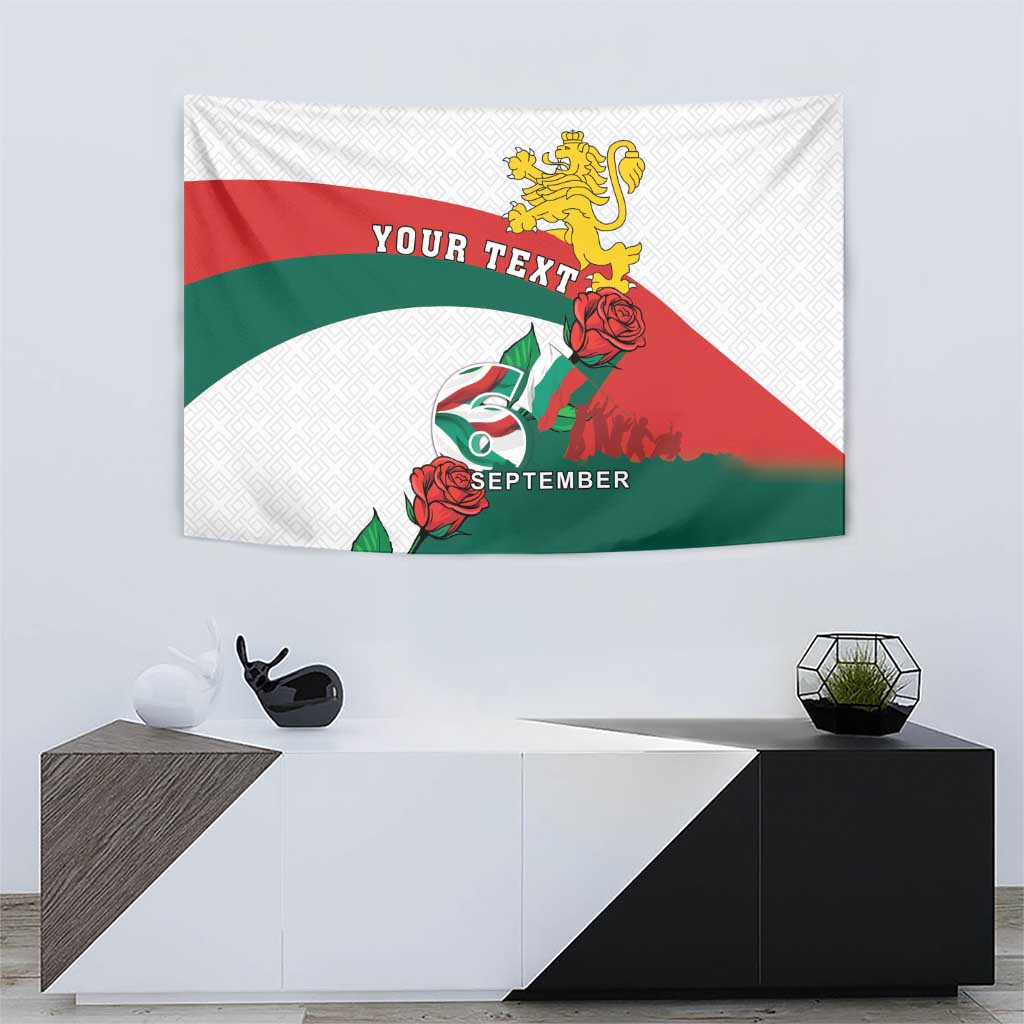 Personalized Bulgaria Unification Day Tapestry Lion Rampant Red Rose