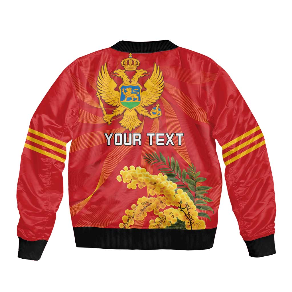 Personalized Montenegro Independence Day Bomber Jacket Coat Of Arms With Mimoza