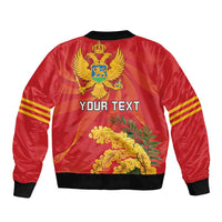 Personalized Montenegro Independence Day Bomber Jacket Coat Of Arms With Mimoza