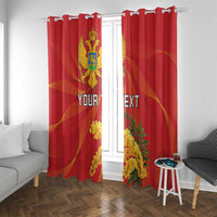 Personalized Montenegro Independence Day Window Curtain Coat Of Arms With Mimoza