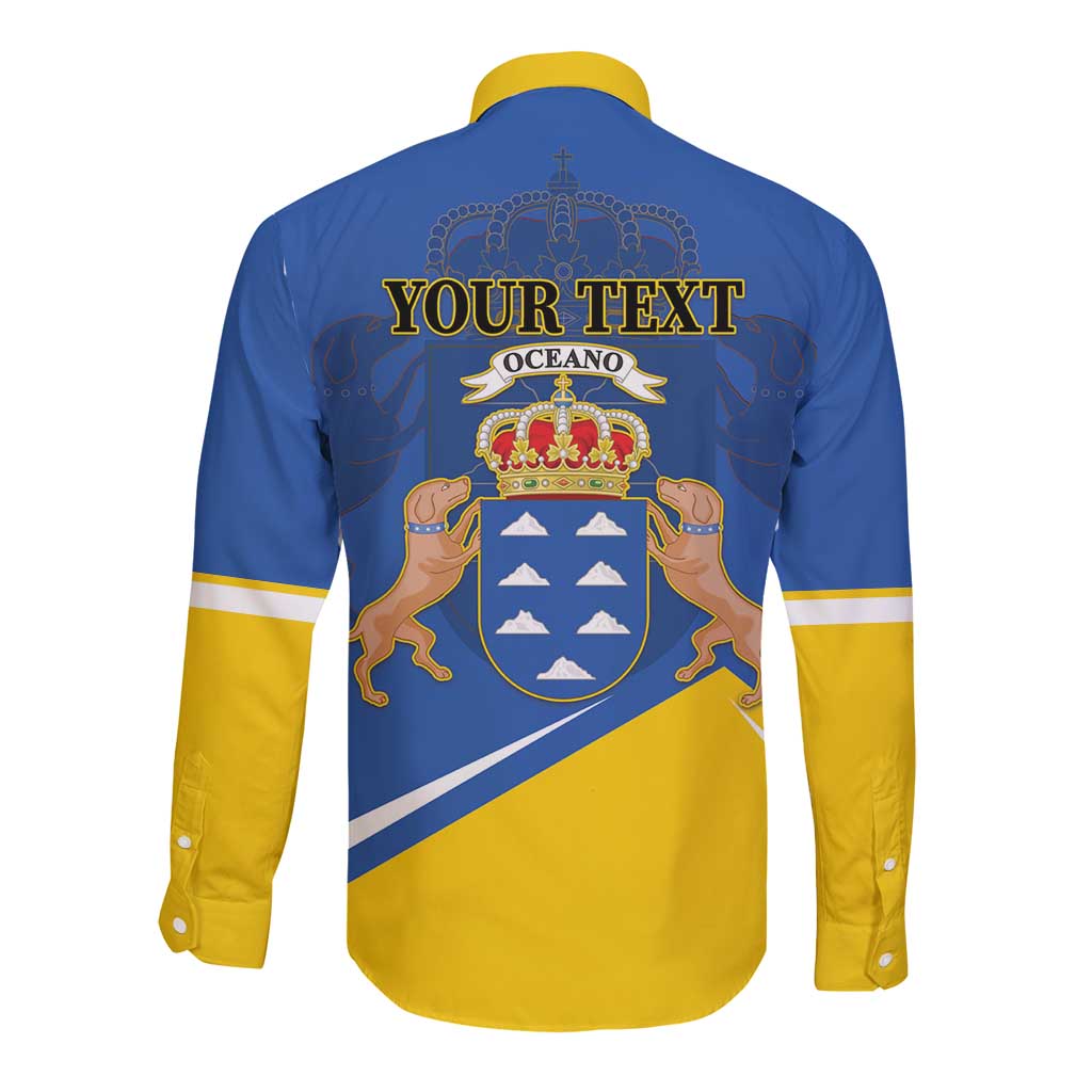 Personalized Dia de Canarias Long Sleeve Button Shirt Las Islas Afortunadas