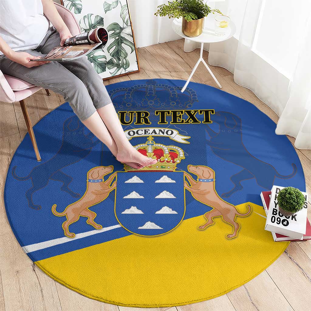 Personalized Dia de Canarias Round Carpet Las Islas Afortunadas
