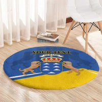 Personalized Dia de Canarias Round Carpet Las Islas Afortunadas