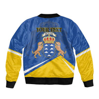 Personalized Dia de Canarias Sleeve Zip Bomber Jacket Las Islas Afortunadas