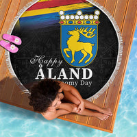Happy Aland's Autonomy Day Beach Blanket Coat Of Arms