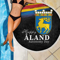 Happy Aland's Autonomy Day Beach Blanket Coat Of Arms