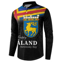 Happy Aland's Autonomy Day Button Sweatshirt Coat Of Arms
