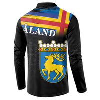 Happy Aland's Autonomy Day Button Sweatshirt Coat Of Arms