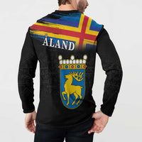 Happy Aland's Autonomy Day Button Sweatshirt Coat Of Arms