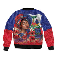 Haitian Princess Bomber Jacket Cultural Pride Floral Art