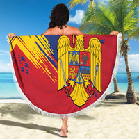 Personalized Romania Flag Day Beach Blanket Royal Eagle Patriotic Heritage