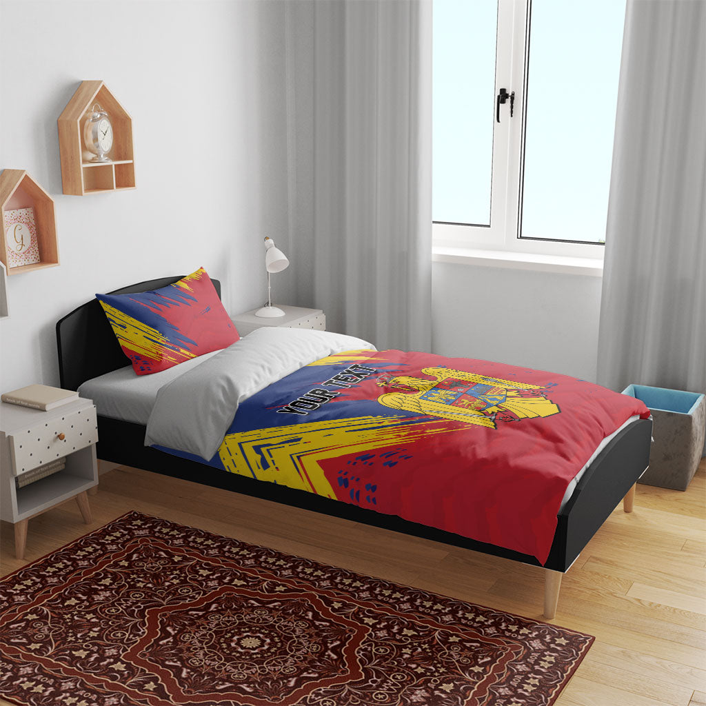 Personalized Romania Flag Day Bedding Set Royal Eagle Patriotic Heritage