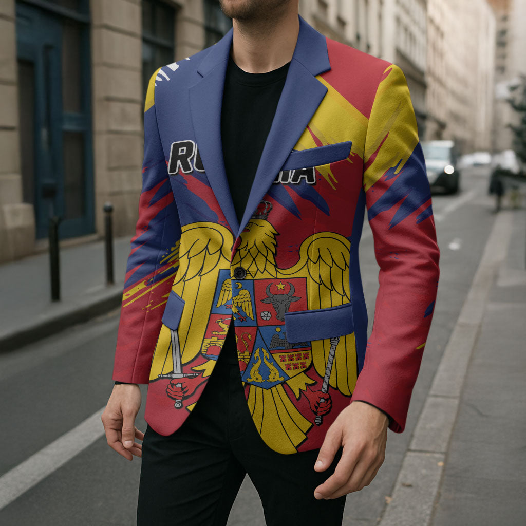 Personalized Romania Flag Day Blazer Royal Eagle Patriotic Heritage