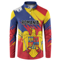 Personalized Romania Flag Day Button Sweatshirt Royal Eagle Patriotic Heritage