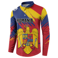Personalized Romania Flag Day Button Sweatshirt Royal Eagle Patriotic Heritage