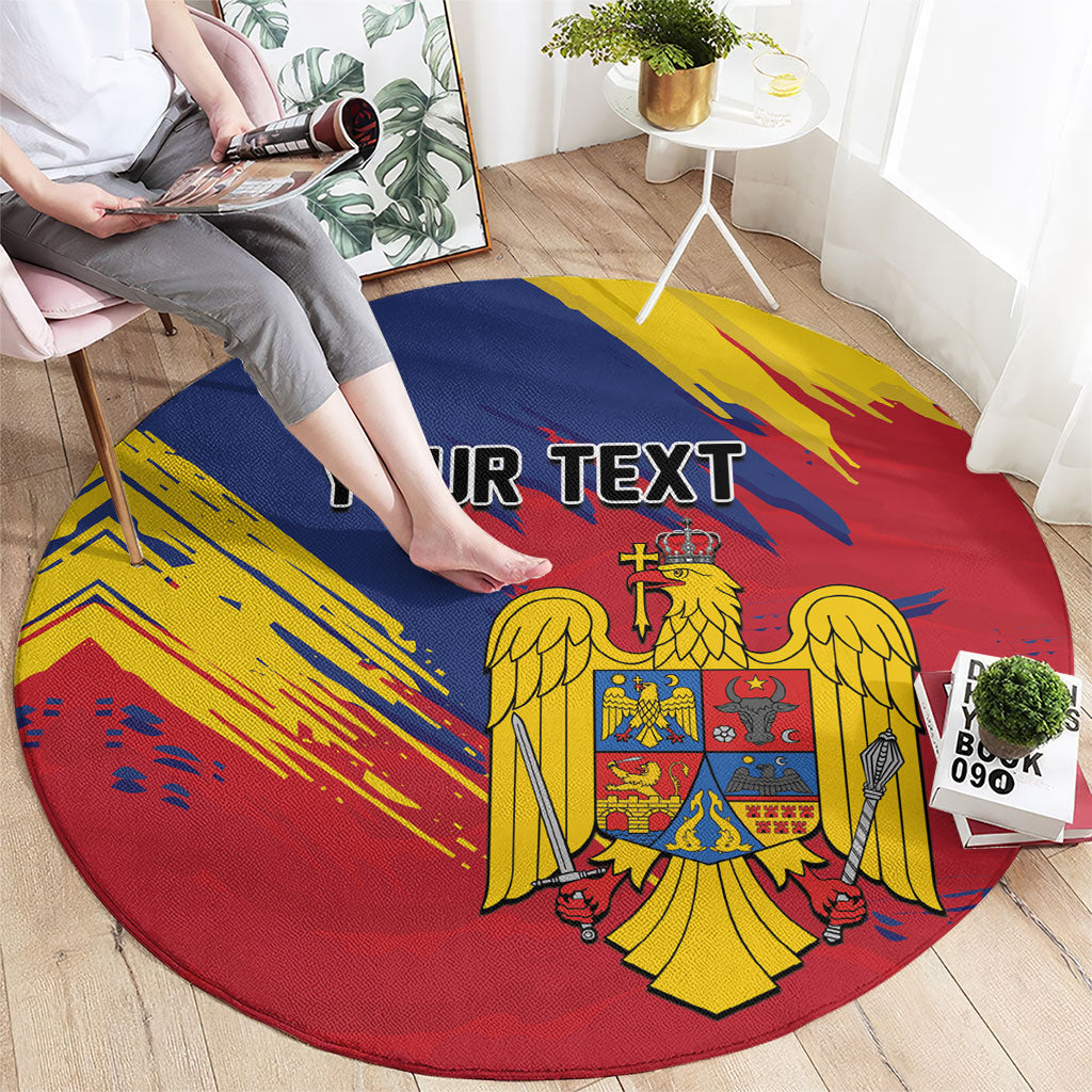 Personalized Romania Flag Day Round Carpet Royal Eagle Patriotic Heritage