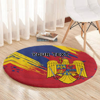 Personalized Romania Flag Day Round Carpet Royal Eagle Patriotic Heritage