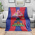 Personalized Haiti Coat Of Arms Blanket With Flag Color