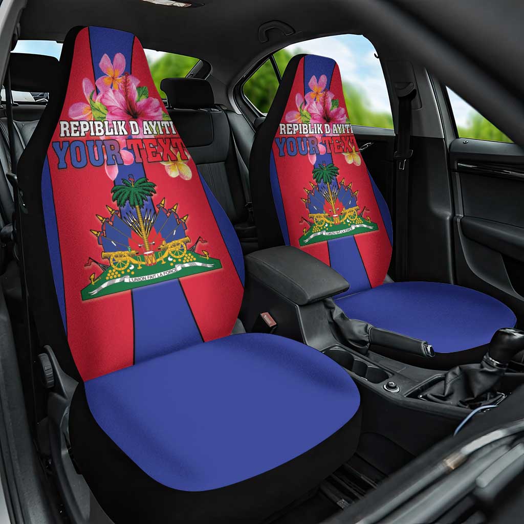 Personalized Haiti Coat Of Arms Car Seat Cover With Flag Color - Wonder Print Shop