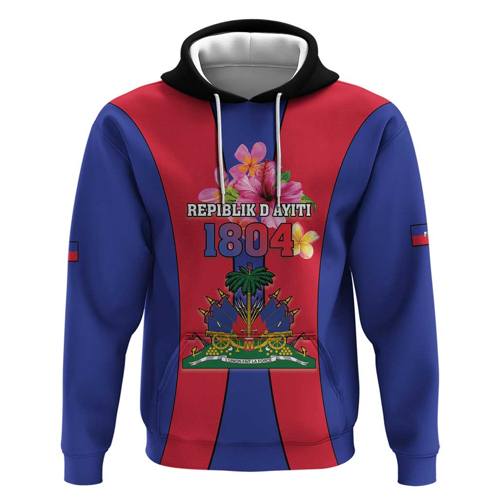 Personalized Haiti Coat Of Arms Hoodie With Flag Color - Wonder Print Shop