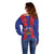 Personalized Haiti Coat Of Arms Off Shoulder Sweater With Flag Color - Wonder Print Shop