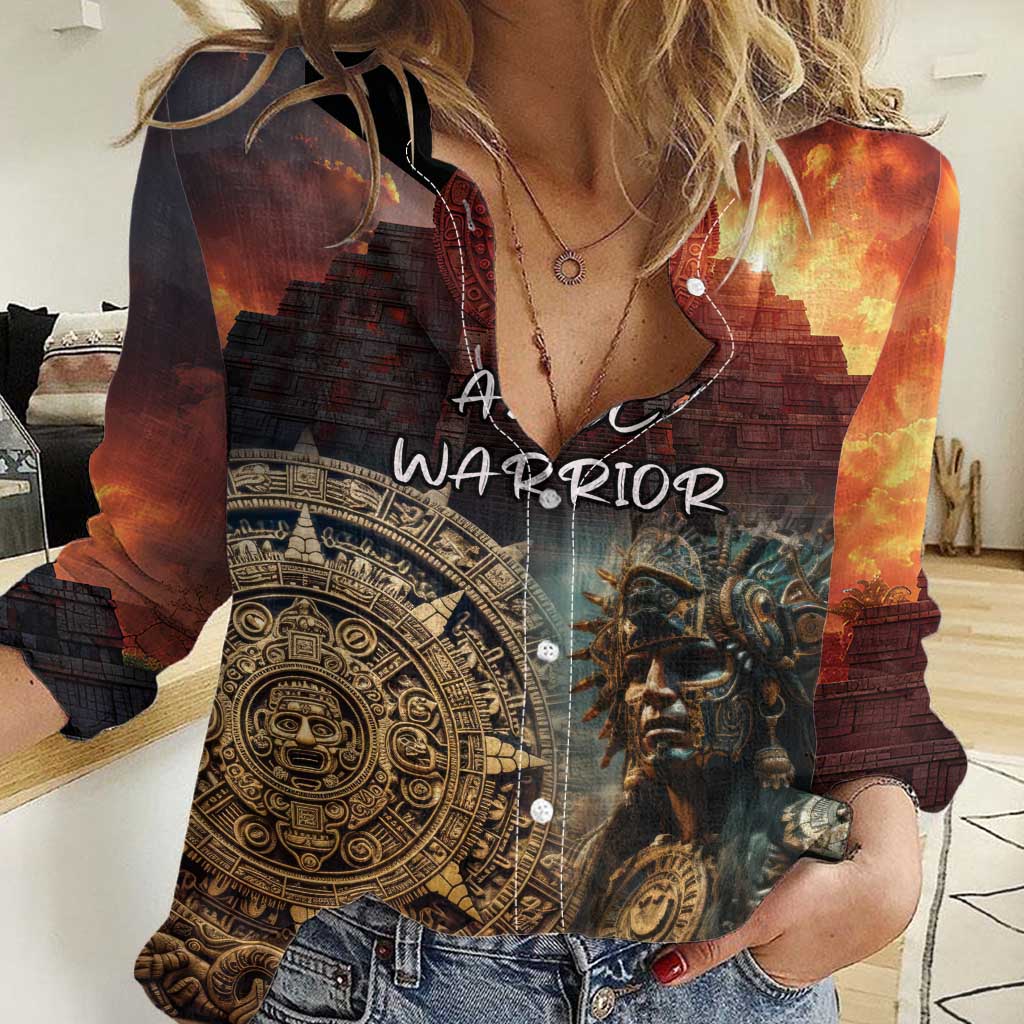 Personalized Mexican Aztec Warriors Women Casual Shirt - Wonder Print Shop