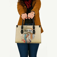 Personalized Saint Kitts And Nevis Leather Bag Brown Pelican Beach Vibe - Wonder Print Shop