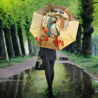 Personalized Saint Kitts And Nevis Umbrella Brown Pelican Beach Vibe - Wonder Print Shop